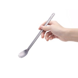 SANTTA Long Handle Spork, Ultralight Titanium (Ti) Spork | 8.46inch Long Handle for Stirring/Mixing | with a Carry Bag for Camping, Backpacking, Hiking…