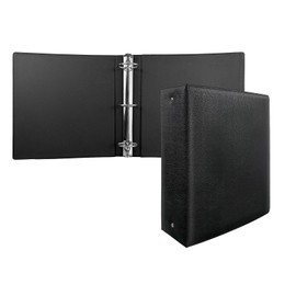 Hardback 3 Ring Binder, PU Leather Professional Notebook Portfolio Organizer, 2 Inch Planner Journal, Letter Size 8.5 x 11