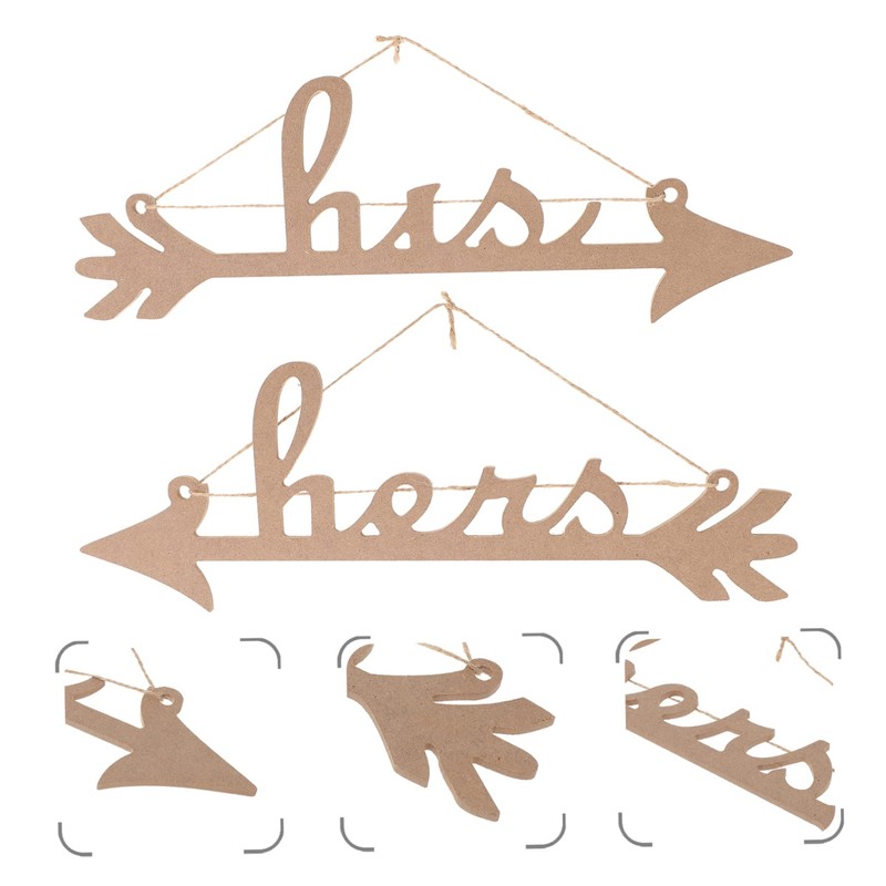 Mipcase 3sets His and Hers Wedding Chair Sign Decor for
