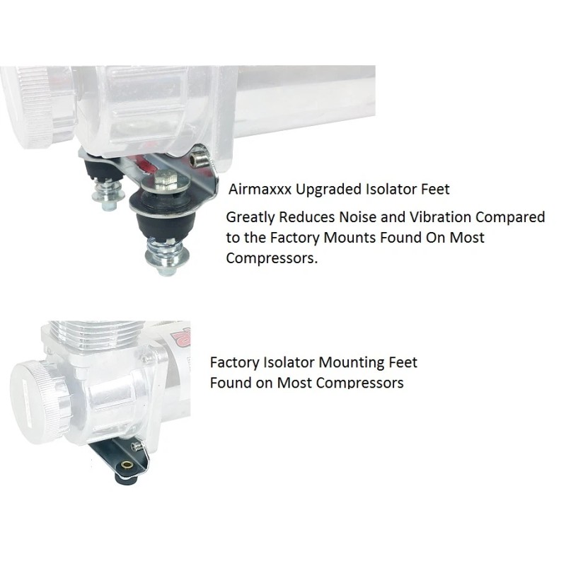 airmaxxx Chrome Air Compressor Vibration Isolator Upgrade Feet Kit for