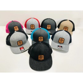 T K Specialties Jacob “Don’t Tell The Bishop” SnapBack Trucker Rodeo Hats Amish  - Black Denim Flatbrim