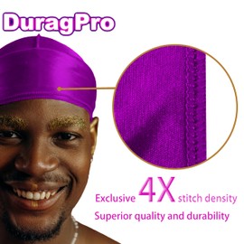 DuragPro Silk Durag for Men and Women, Silky Satin Do Rag (Purple)