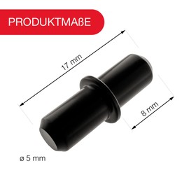 LouMaxx LouMaxx Bodentr?ger 5mm 40 Stck in Schwarz C Einlegeboden Halter - Regalstifte 5mm - Bodentr?ger fr Einlegeb?den - Regalbodentr?ger aus massivem Stahl