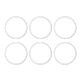 6 Pcs Sink Plug Rubber Seal, Clear White Bathroom Sink Rubber Stoppers Replacement Set, Clear Bath Plug Seal Spare Seal Lip Bath Plug O-Rings for Metal Waste, 38mm