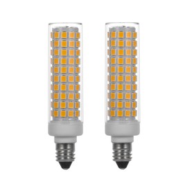 OMTO E11 Led Bulbs 100-2650V 100W Halogen Candelabra Bulbs Equiva Dimmable T3 T4 Mini Base E11 Bulb,11W 1100LM for Chandeliers, Candelabra, Ceiling Fan,Cabinet Lighting (2, Daylight White 6000K)