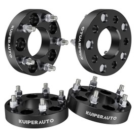 KUIPERAUTO 5x4.5 to 5x5 Wheel Spacers, 1.25 inch 5X114.3mm to 5x127mm Forged Wheel Adapters Compatible for 1987-2006 Jeep Wrangler, 1/2"-20 Studs 71.5mm Center Bore 4PCS Black