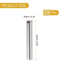 sourcing map 25 Pcs 3mm x 20mm Shelf Pins, Shelf Pegs Shelf Dowel Pins, Adjustable Shelf Support Pins Fasten Elements Stainless Steel Silver(0.12 x 0.78 Inch)