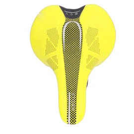 Mountain Bike Saddle, Comfortable Ventilated Mountain Bike Seat for Road Bikes (Yellow)