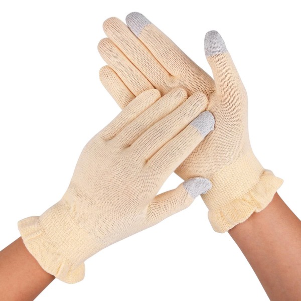 DONFRI 100% Cotton Gloves, Smartphone Compatible, Rough Hands, Good Night