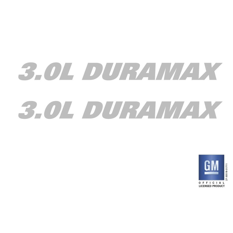 EmblemsPlus Chevy Silverado Silver 3.0L DURAMAX Hood Lettering Decals 2019-2025