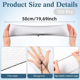 Red para Cabello, 100 Pzs Red de Pelo Tejida, Mesh Cap, Gorros Malla Cofias Desechable, Malla Elástica invisible para Mujer, Redecillas de Cocina y Cobertores de Pelo de Danza (Negro)