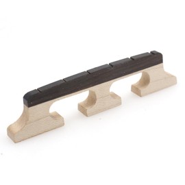 CashBeat 6-String Banjo Bridge - Premium Ebony and Maple Bridge for Banjolele, Universal Fit Banjo Parts Replacement, Enhanced Acoustic Resonance, Pack of 1