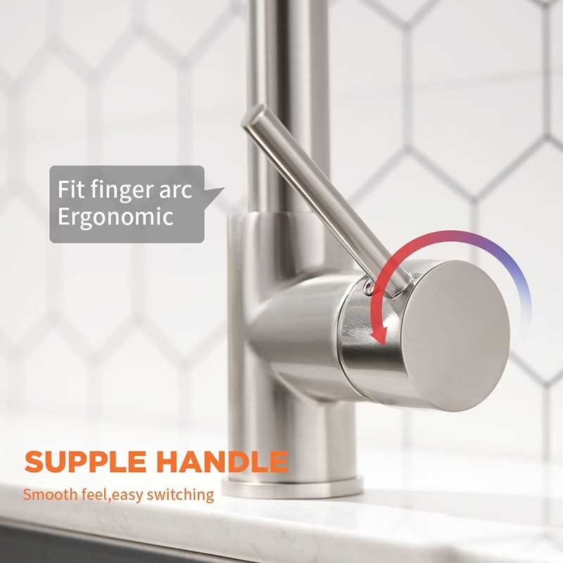 OWOFAN Kitchen Faucet with LED Sprayer Single Handle Pull Down