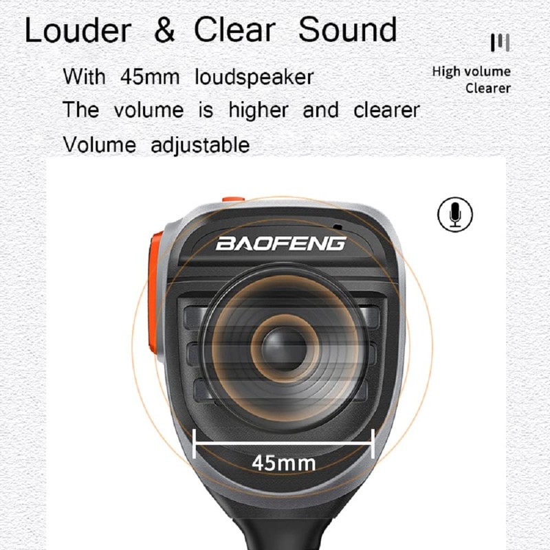 BAOFENG UV-9R Plus Ham Radio Dual PTT Mic SQ27K IP57