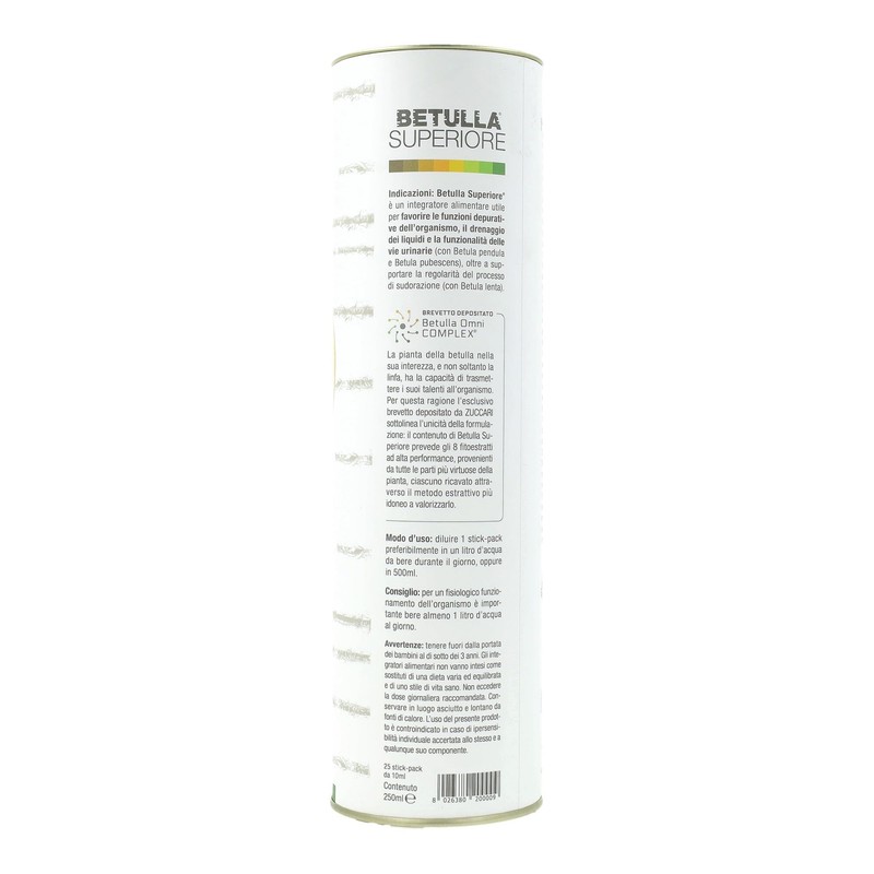 Zuccari Betulla Superiore, 25 Stick-Pack da 10ml, Integratore Alimentare con
