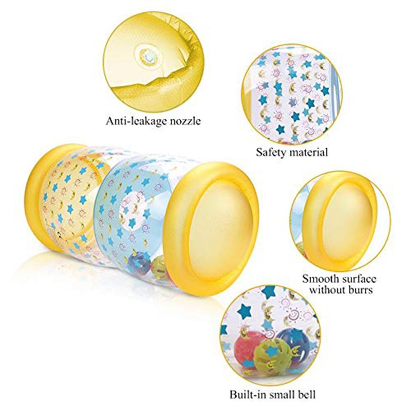 Inflatable Baby Roller Toy with Colorful Ball Baby Crawling Auxiliary