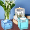 FineInno 3 Size Square Tealight Candle Holder Resin Molds, Rectangle