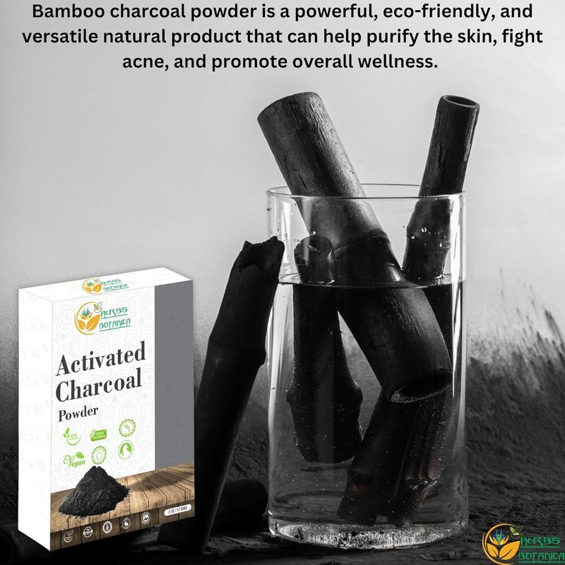 Herbs Botanica Activated Charcoal Powder 100% Food Grade Bamboo Charcoal