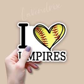 (3pcs) I Love Umpires Sticker Funny Sarcastic Quotes Inspirational Softball Sport Lovers Vinyl Decal Gift Stickers for Catcher's Mask Helmet Tumbler Laptop Tablet Books Phone - Size 3x2.4