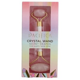 Pacifica Rose Quartz Facial Roller Massager – Crystal Gua Sha Skincare Tool for Face, Eyes & Neck – Cooling Stone Face Massager for Wrinkles, Fine Lines, Puffiness – Self Care Beauty Gift
