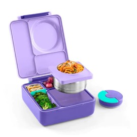Omie Box Hot & Cold Bento Lunch Box Kids Food Storage Container - Purple Plum