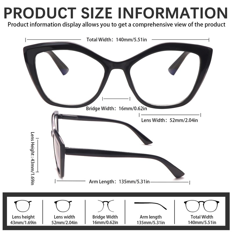 Ronecool 4Pack Progressive Multifocal Reading Glasses, Blue Light Blocking Computer