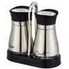 Lonffery Salt and Pepper Shakers Set, Stainless Steel Salt Containers