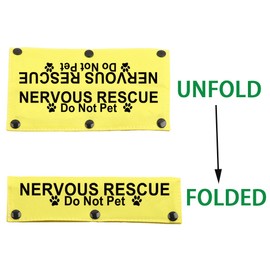 JXGZSO Nervous Dot Not Approach Nervous Do Not Pet Leash Dog Sleeve Shy Rescue Leash Wrap Nervous Shy Dog Gift (N RESCUE Do N P DLS)