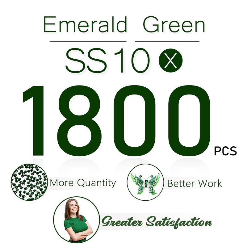 1800pcs Emerald Green Nail Rhinestones SS10 2.8mm bulk Nail Art
