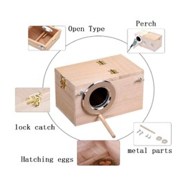 zmgmsmh Bird Nest Breeding Box Cage Wood House for Finch Lovebirds Cockatiel Budgie Conure Parrot, 8'' X 5'' X 5''
