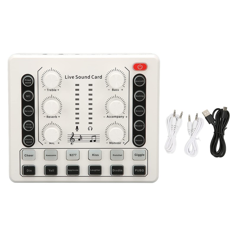 M8 Podcast Live Sound Card, Multiple Sound Effects Voice Changing