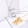 FOCALOOK Statement Bamboo Necklace, 14K Gold Plated Initial Name Pendant