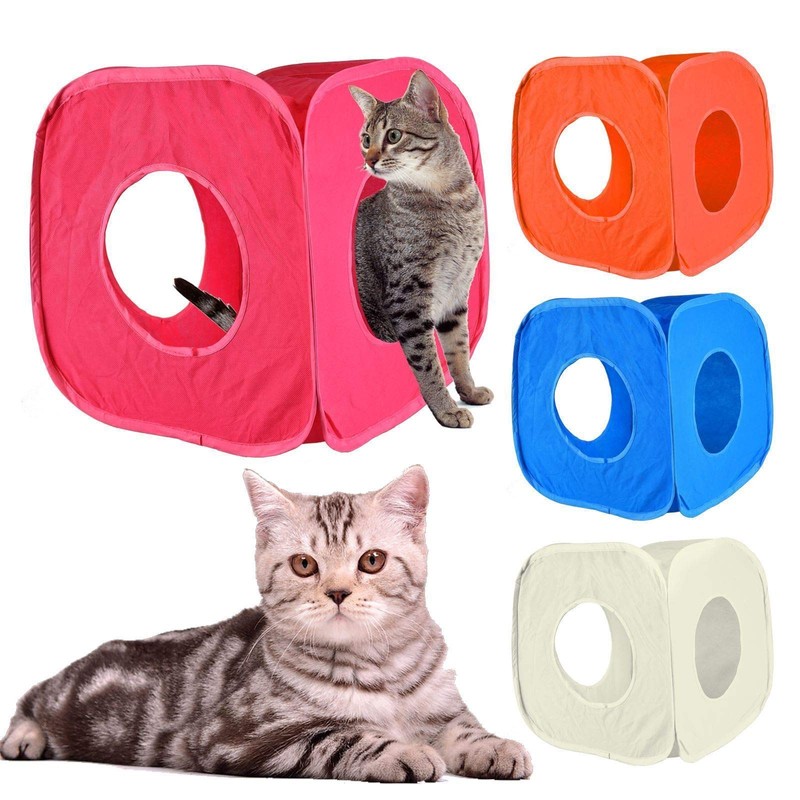 Pet Living Pop Up Cat Kitten Play Cube Fun Strong