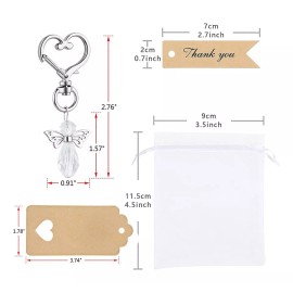 Juego De 60 Regalo De Baby Shower Llavero De Ángel Con Bolsa