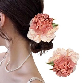 Hair Scrunchies Camellia Elastic Hair Tie Stretchy Rubber Hairband Ponytail Holders for Women