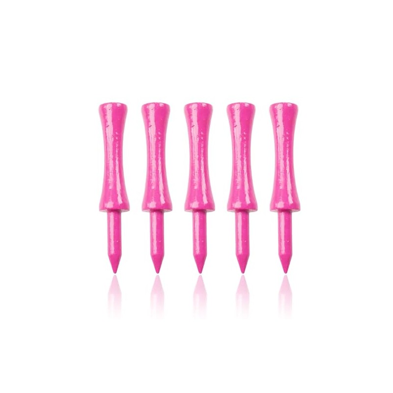 ECADDIE Pink 59mm Bamboo Castle Golf Tees (100 Pack)