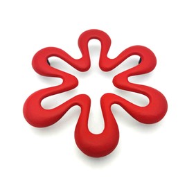 Southern iron teapot Trivet, Tri Bed Six Flower Rikka Red