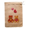4 Costales Yute Decorados San Valentin Amor Chico (25x35 Cm)