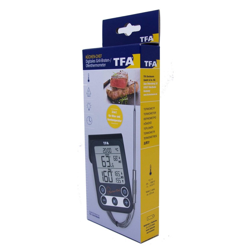 TFA-Dostmann Kitchen Digital Cooking Chamber and Barbecue Thermometer for Controlling