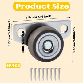 Maxqzin 4PCS Castor Wheels, 1.25 Inch Furniture Wheels Non Swivel Heavy Duty Castor Wheels Rigid Silent Castor Wheels for Furniture Rolling Cabinet Sliding Door Drawers