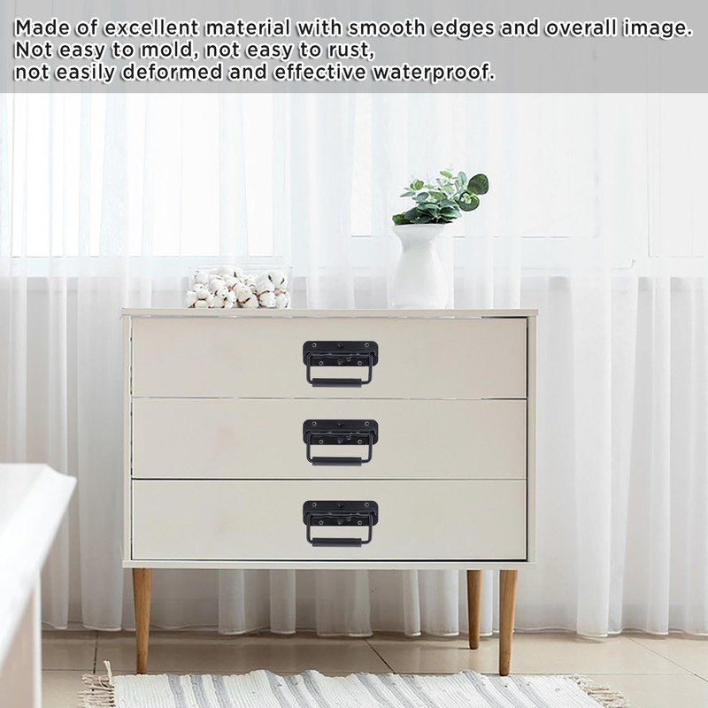 Roosea Spring-Loaded Crate Handle Set of 2 Folding Handle Stainless