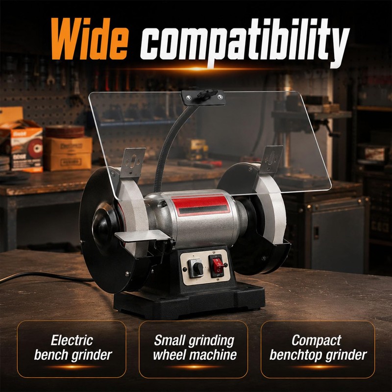 Adjustable Bench Grinder Shield, High Definition Clear Acrylic Grinder face
