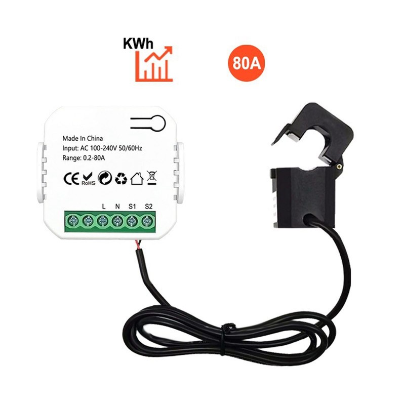 WiFi Energy Monitor Single Phase Smart Electricity Meter with Clamp