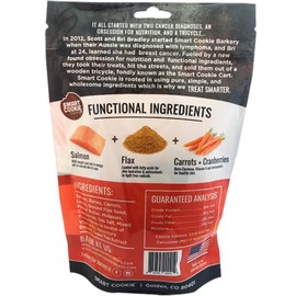 Smart Cookie All Natural Dog Treats - Healthy Skin & Coat Salmon Dog Treats - Ideal for Sensitive Stomachs or Itchy, Allergic, Dry Skin - Dehydrated, Crunchy, Human-Grade, Made in USA - 8oz, Pack of 3