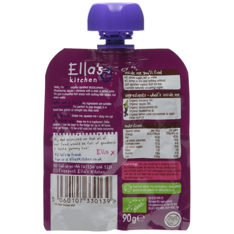 Ella's Kitchen The Purple One Fruit Smoothie, 5 x 90g