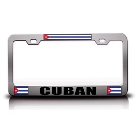 Custom Brother - Cuban Country with Flag Metal Car SUV Truck License Plate Frame Ch e64