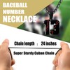 SKQIR Number Necklace for Men Baseball Black Baseball Jersey Number