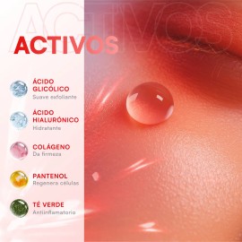 MIST JEWEL Serum cido Gliclico cido hialurnico Colgeno Tea tree exfoliante efecto peeling. Suero facial aclarante y renovacin del cutis, anti...
