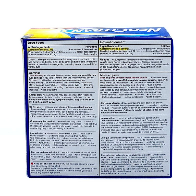 NEOCITRAN Extra Strength Cold & Sinus Night, 24 Single dose