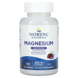 Nordic Naturals Magnesium Gummies Blueberry Lavender 100mg 60 gummies, 1 piece, 60 tablets / 노르딕네츄럴스 마그네슘 구미젤리 블루베리 라벤더 100mg 60 구미, 1개, 60정